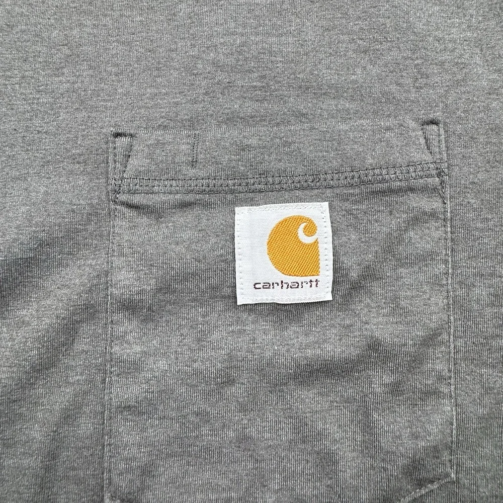 Carhartt Force Quarter Zip Pocket Long‎ Sleeve Gray Men's M Relaxed Fit TK4255-M